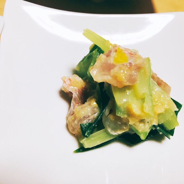 【奈良食材】鯛湯引きと九条葱の柚子味噌和え